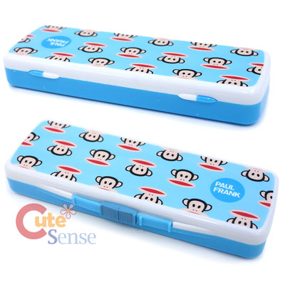 Paul Frank Plastic Pencil Case Slip Open Box - Blue Classic Face