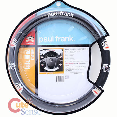 Paul Frank Faux Leather Carbone Grip Auto Car Steering Wheel Cover