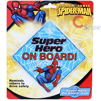 Marvel Spiderman  Auto safety Sign  - Super Hero On Board