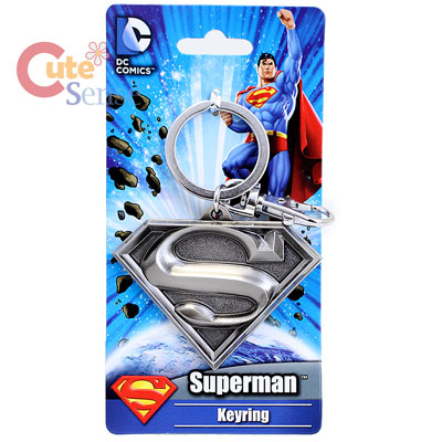 DC Comics Superman Shield Logo Metal Key Chain Pewter 3D