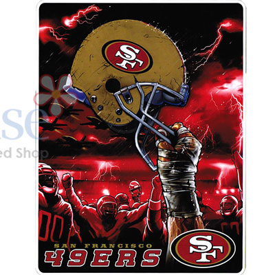 NFL San Francisco 49ers Twin Plush Blanket -Sky Helmet