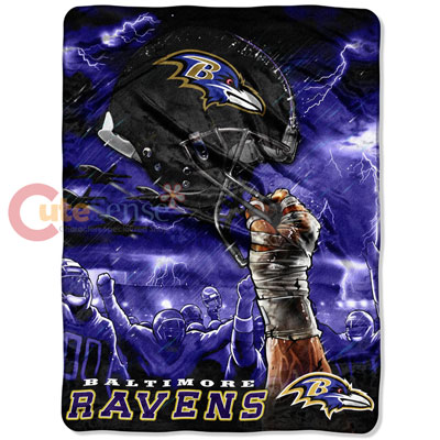 NFL Baltimore Ravens Twin Plush Blanket -Sky Helmet