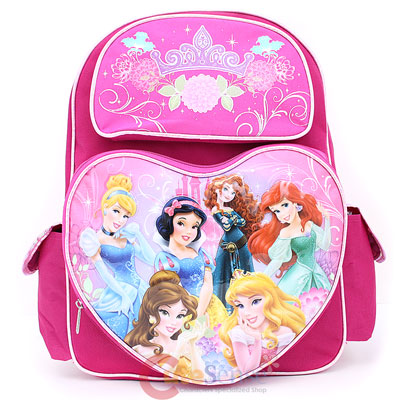 Disney Princess with Brave School Backpack 16in Large Bag