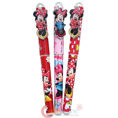 Disney Minnie Mouse Metal Clip Ball Pen Set 3pc Black Ink