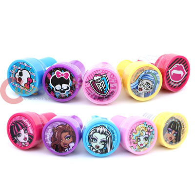 Monster High Girls with Logo Self Ink Stamps Set for 10pc