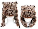 Leopard Lapland Hat Bomber Hat w/Ear  : (Teen-Adult)