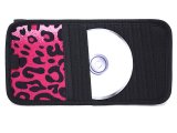 Pink Leopard Plush 10 CD  Visor Organizer