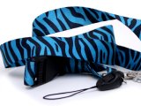 Zebra Black & Blue Animal  Key Chain  ID Holder Lanyard