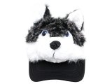 Husky Animal Plush Adjust Trucker , Baseball Cap-Mesh Back Hat