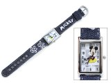 Disney Mickey Mouse Square Face Demin Wrist Watch