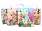 Disney Tinkerbell Fairies Party Gift Bag Set  6pc Plastic/Reusable