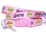 Los Angeles Lakers Lanyard NBA  Key Chain - Pink