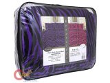 Pink Zebra Purple Zebra Reversible Queen Faux Fur With Pillow Cover