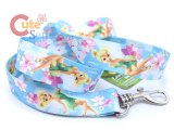 Disney TinkerBell Faires Lanyard Key Chain- ID Holder : Baby Blue Flowers