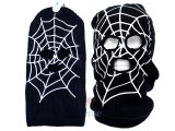 Marvel Black Spider Web Mens Ski Mask Beanie - Full Face Costume Mask