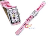 Disney Minnie Mouse Square Face Pink Demin Wrist Watch