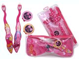 Barbie Travel Kit Toothbrush with Cap and Clear Pouch (2 Set)