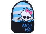 Monster High Skull Mesh Back Baseball Cap Kids Adjustable Hat : Blue Stripe