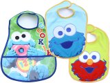 Sesame Street Baby Elmo and Cookie Monster Bibs 3pc Set for Boy