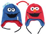 Sesame Street Elmo Cookie Monster Knitted Beanie Hat - Reversible