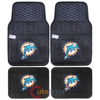 Fanmats Miami Dolphins Car Floor Mats 4pc Set Nfl Utilitymat