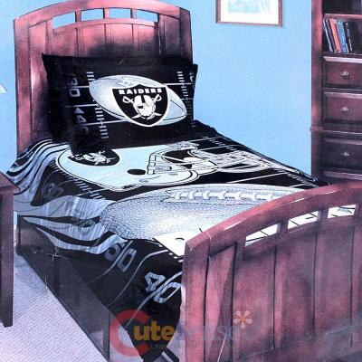Nfl Oakland Raiders Twin Comforter Set 3pc Bedding