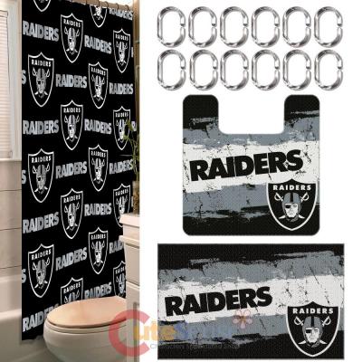 Nfl Oakland Raiders 15pc Bathroom Rug And Shower Curtain Bath Set Nfl Oakland Raiders 15pc Bathroom Rug