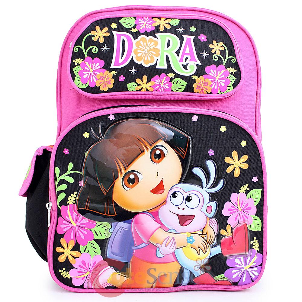 Dora The Explorer Dora Boots 16 School Backpack Large Book Bag Flower Garden Ebay