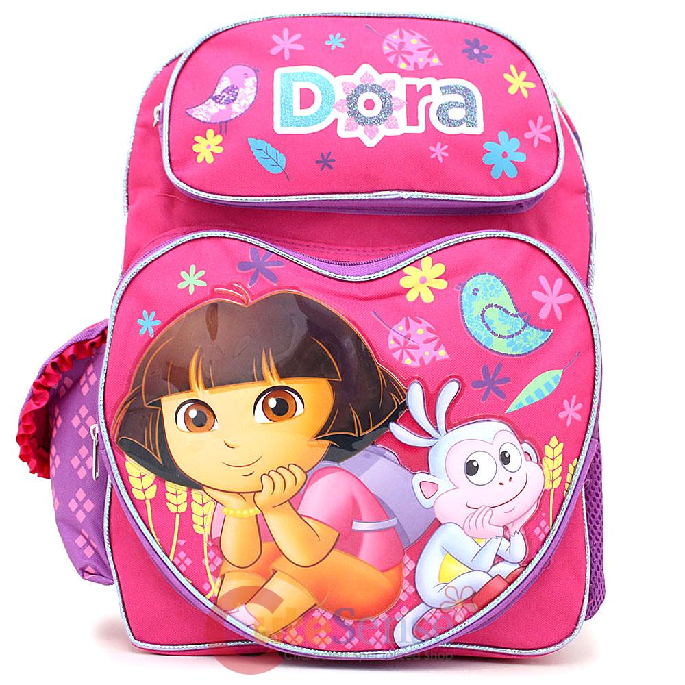 Dora The Explorer Dora And Boots School Backpack 16in Large Bag Golden Harvest Ebay