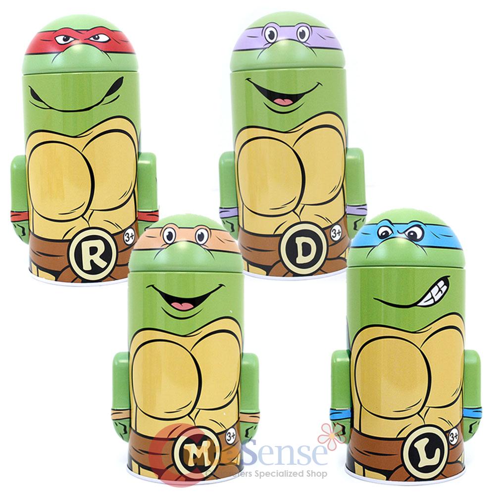 Tmnt Ninja Turtles Metal Coin Bank Set - 4pc Collectable Money Tin Box 