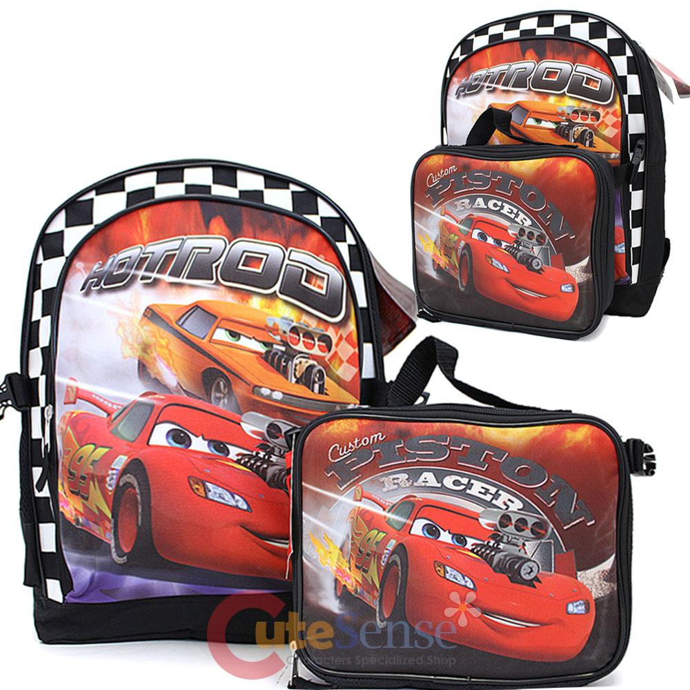 disney cars backpack and lunchbox