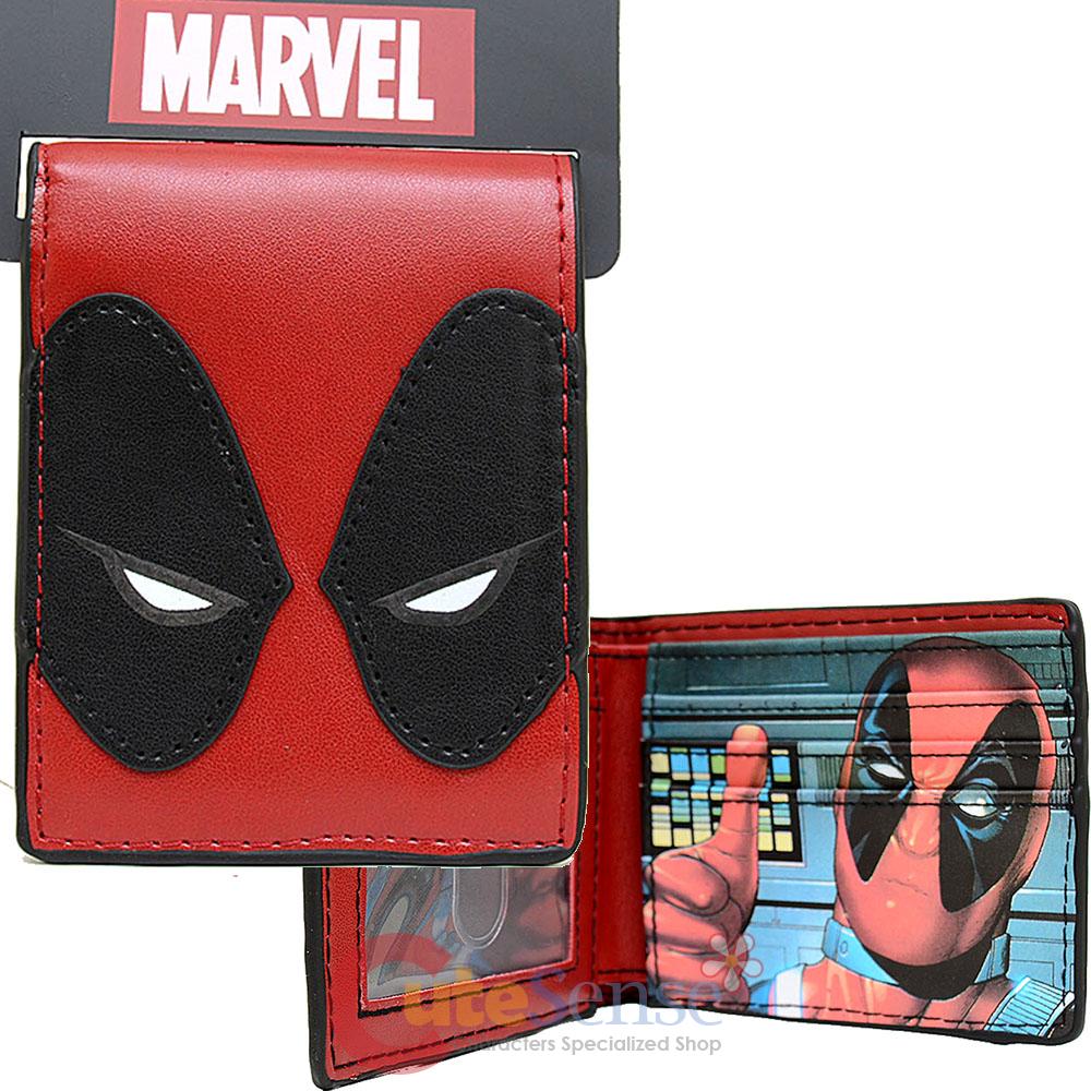 Marvel Deadpool Mask Bi Fold Wallet Leather Mens Wallet | EBay