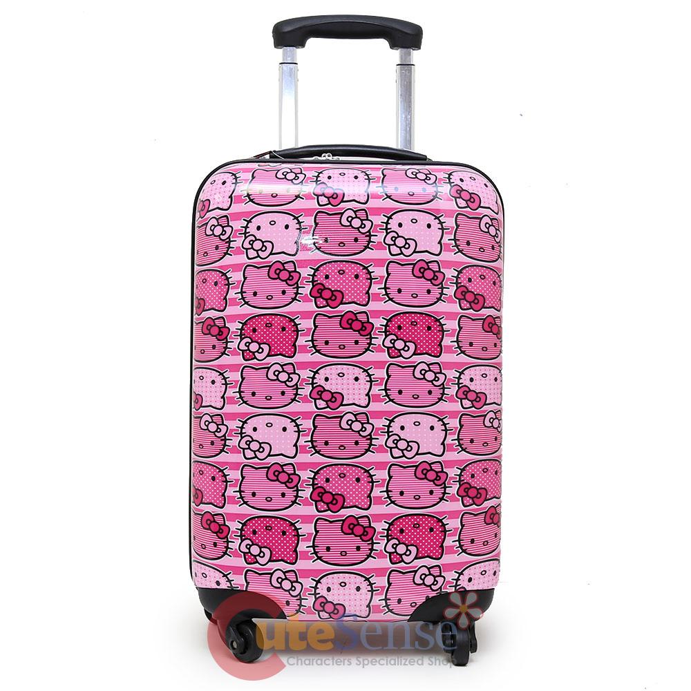 Sanrio Hello Kitty Luggage 20" Trolley Travel Bag ABS Hard Case Pink Face