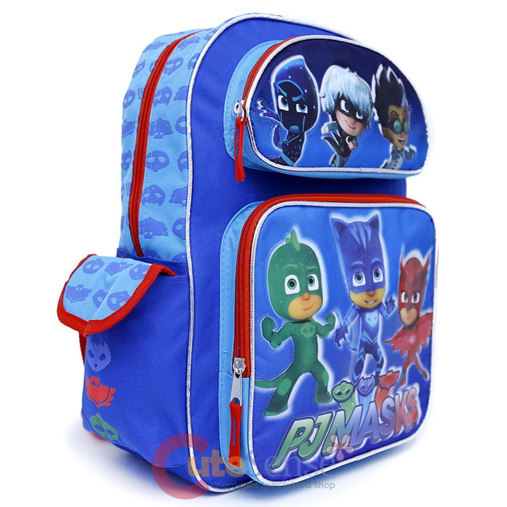 Pj Masks 16 Large School Backpack Lunch Bag 2pc Book Bag Set Owlette