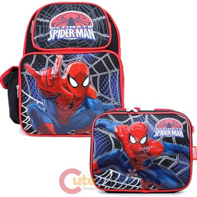 Ultimate Spider Man Medium School Backpack Lunch Bag Set : Sling In Web