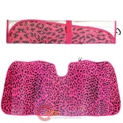 Pink Leopard Front Car  Window Sun Shade Windshield