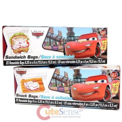 Disney Cars Mcqueen 45pc Sandwich Snack Bags Set