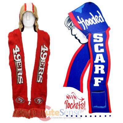 NFL San Francisco 49ers  Hooded Knit Scarf with Pocket