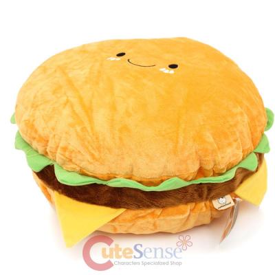 Cotton Food  Large Hamburger Cushion Food Pillow 16"