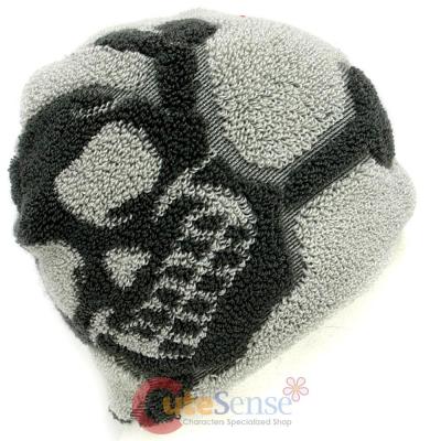 Furry Big Grey Skull Crossbones knitted Beanie Hat