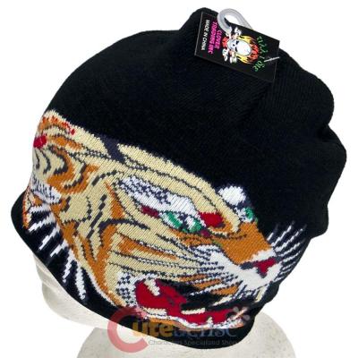 Big Tiger Beanie  in knitted Black Hat