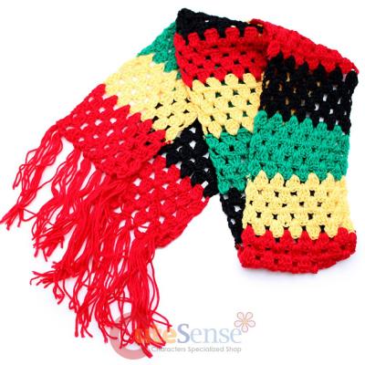 Rasta Crocheted Scarf knitted Muffler