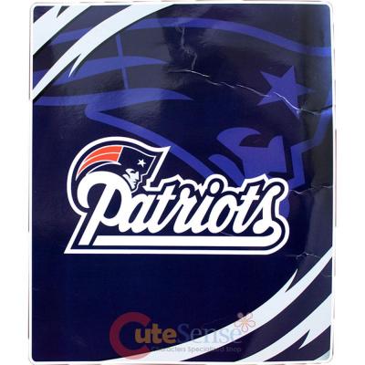 New England Patriots Mink Plush Blanket Queen Size - NFL Big Logo