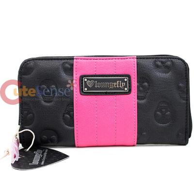 Loungefly Skull Emboss Colorblock Zip Around Wallet by Loungefly