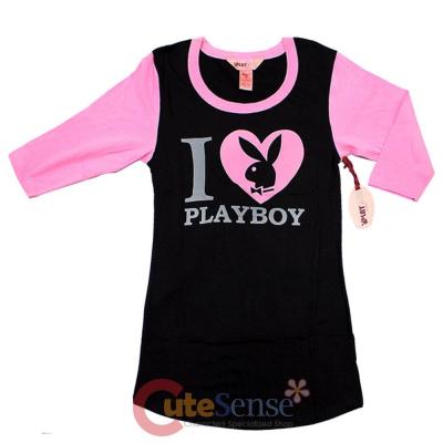 Playboys Long Shirts  Pajama Top - I Love  Playboy : Small