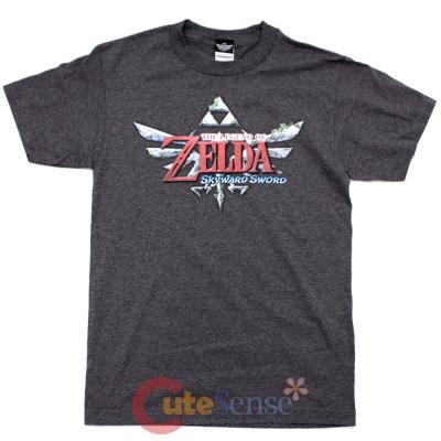 The Legend of Zelda Skyward Mens T Shirts Wing Logo Grey T - Size S