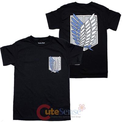 Attack on Titan Survey Corps Mens T Shirts Animation T - Size S