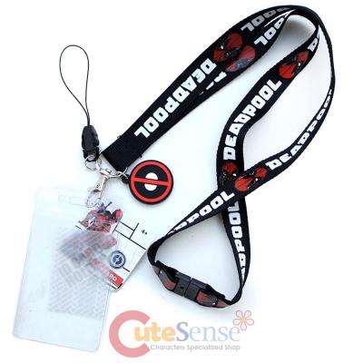 Marvel Deadpool  Lanyard KeyChain ID Pocket with Charm