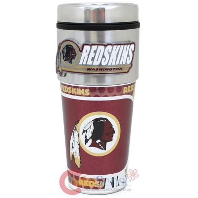 Washington Redskins Coffee Mug  Travel Tumbler Cup - NFL Metallic Color Logo