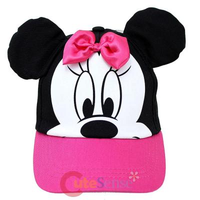 Disney Minnie Mouse Baseball Cap Hat with 3D Ear -Pink bow